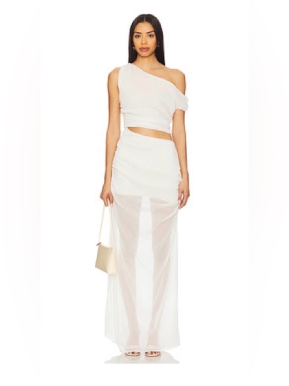 Sondys Cream Draped Maxi Dress
